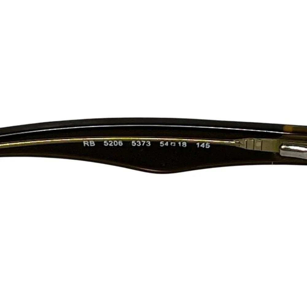 Ray-Ban RB 5206 5373 Eyeglasses Dark Brown Beige Rectangular Frames with Case